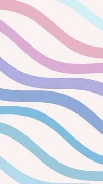 A soft pastel background featuring flowing wavy stripes in pink, purple, an.. Stock Illustration