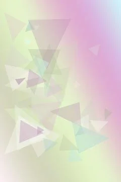 Soft pastel background with floating geometric arrows and a dreamy light ha.. Stock Illustration