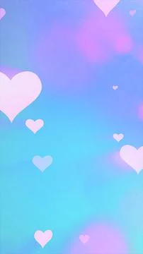 Soft pastel background with floating pink hearts in a dreamy gentle atmospher Stock Illustration