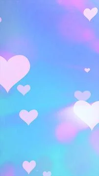 Soft pastel background with floating pink hearts in a dreamy gentle atmospher Illustrazione stock
