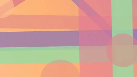 Soft pastel bands, translucent circles, and rectangular forms create a warm.. Stock Illustration
