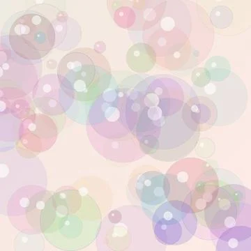 Soft pastel bubble background with colorful translucent overlapping circles.. 库存插图