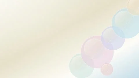 Soft pastel bubbles floating on light gradient background Ilustración de archivo