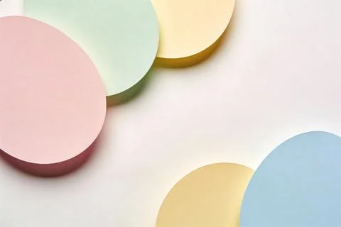 Soft pastel circles overlap creating a gentle abstract background with copy.. Stock Photos