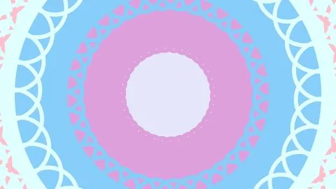 Soft pastel circular design with concentric lace-like motifs in pink, lavende Illustrazione stock