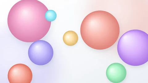 Soft pastel colored spheres floating in a clean minimalist background with .. 動画素材 336365219