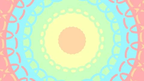 Soft pastel concentric circles forming a mandala with a peach center set agai Stock-Illustration