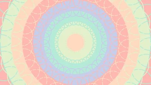 Soft pastel concentric rings with decorative lace-like motifs forming a circu 库存插图