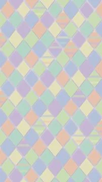 Soft pastel diamond pattern with colorful geometric shapes, creating a chee.. Stock Illustration