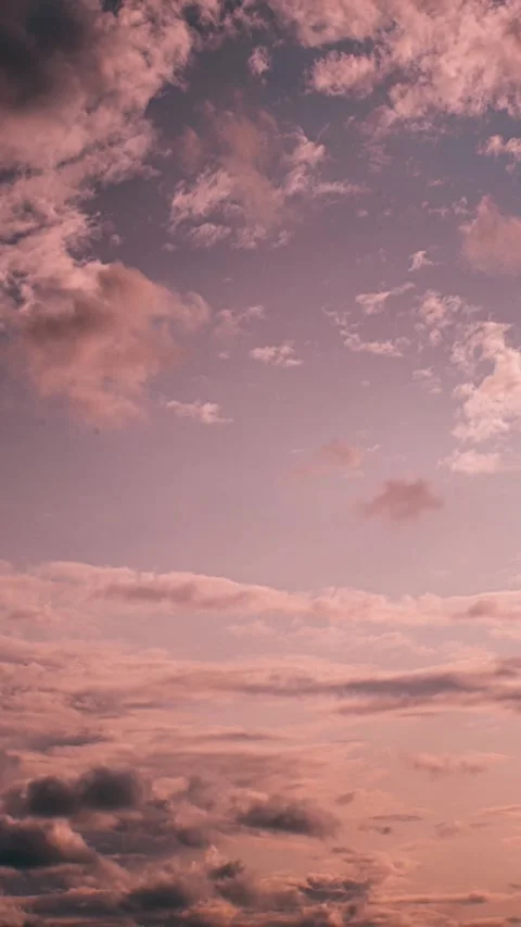 Soft Pastel Evening Skies with Dramatic Cloud Patterns Stock Footage 341365519