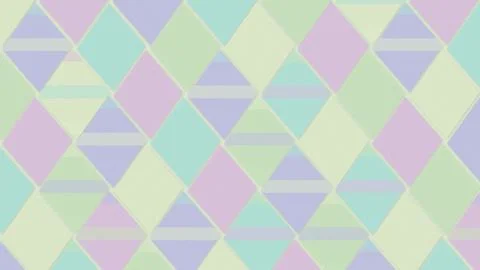 A soft pastel geometric diamond pattern with calm multicolor tones, ideal a.. Stock Illustration