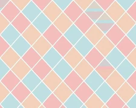A soft pastel geometric diamond pattern fills the frame, creating a cheerfu.. Stock Illustration