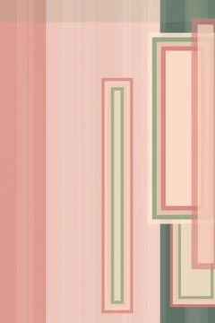 Soft pastel geometric frames in pink, green, and cream create a calm modern.. Stock-Illustration