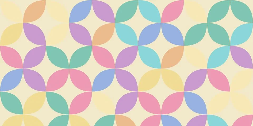 A soft pastel geometric leaf pattern fills the frame, creating a calming, p.. Stock Illustration