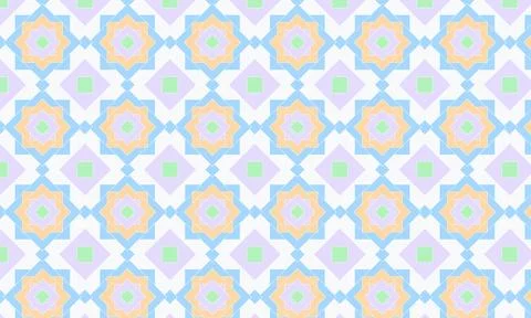 Soft Pastel Geometric Pattern with Layered Diamond Shapes Stock Illustration