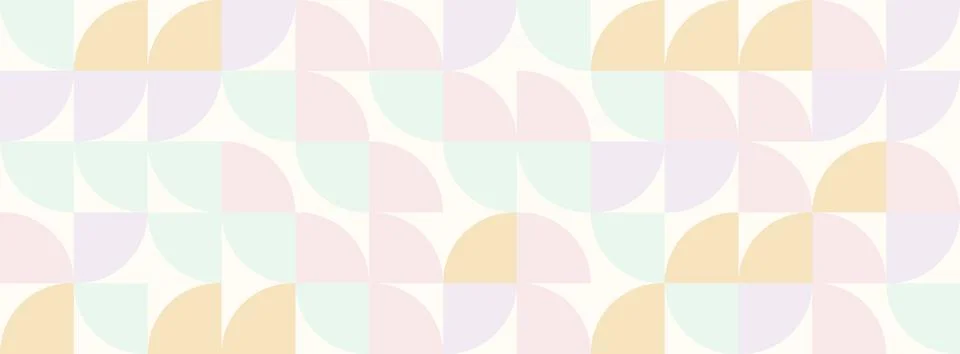 Soft pastel geometric pattern with rounded squares and circles Illustrazione stock