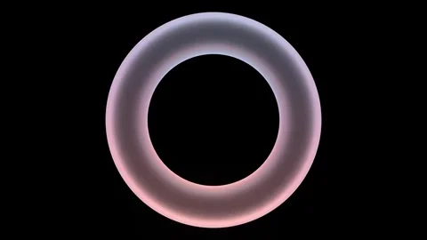 Soft Pastel Glowing 3D Torus Spinning Loop Stock-Footage 331199717