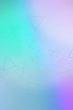 Soft pastel gradient backdrop with subtle outlined triangles and squares cr.. 스톡 일러스트