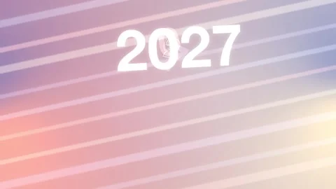 Soft pastel gradient background with diagonal lines and 2027 New Year numbers Stock Footage 341857052