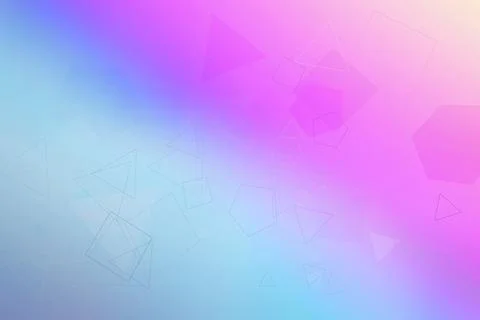 Soft pastel gradient background with subtle geometric outlines in blue and .. Stockillustratie