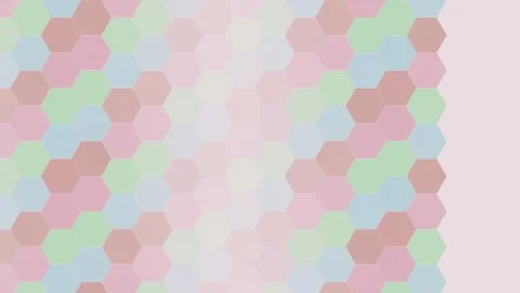 Soft Pastel hexagon geometric pattern sweeping loop Stock Footage 342643264