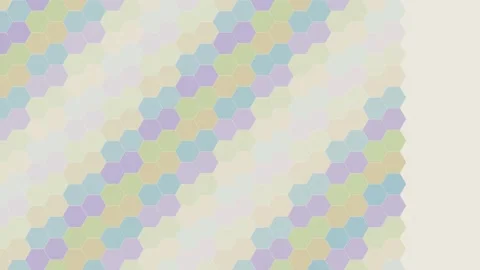 Soft Pastel hexagon geometric pattern background flowing loop Vídeos de archivo 342644348