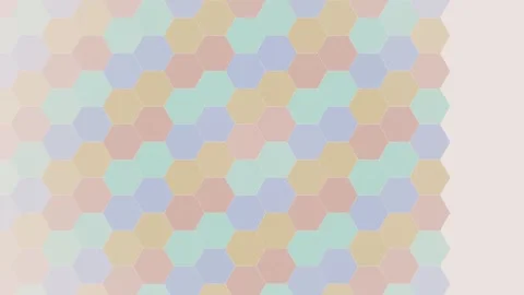 Soft Pastel hexagon geometric pattern background pulsing loop 스톡 동영상 342644478