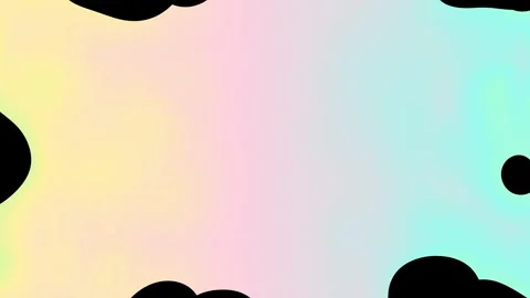 Soft pastel hues blend behind dark moving shapes in a dreamy abstract scene Видео 331676390