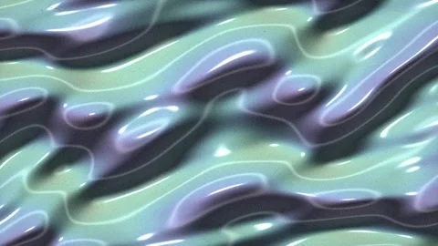 Soft pastel liquid surface featuring glossy wavy deformations and light Stock Footage 347583371