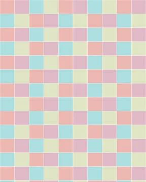 A soft pastel mosaic pattern of repeating square tiles in pink, blue, and m.. Stock Illustration