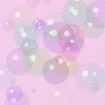 Soft pastel pink abstract background with overlapping translucent bubbles a.. Stock Illustration