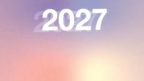 Soft pastel pink lavender gradient with 2027 New Year numbers, Seamless Loop Stock Footage 341857878