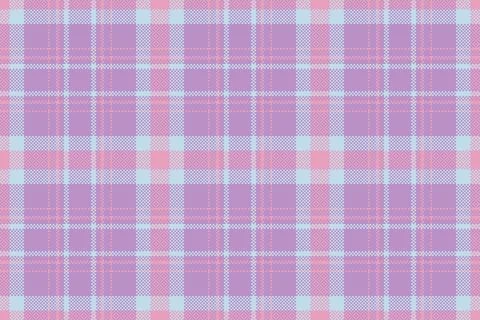 Soft, pastel pixel plaid pattern in lilac, pink and light blue. A gentle, sea 库存插图
