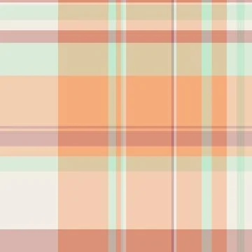 Soft, pastel plaid pattern. A delicate geometric design in peach, tan, and gr Stock Illustration