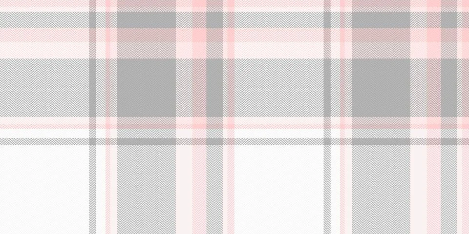 This soft pastel plaid pattern features a timeless herringbone weave in white Stock Illustration