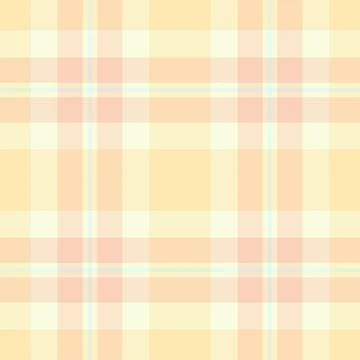 Soft, pastel plaid pattern with intersecting lines in peach, cream, and yello Ilustración de archivo