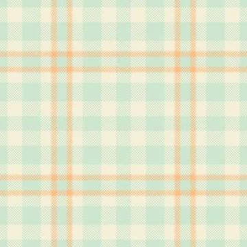 Soft pastel plaid pattern. Mint, beige, and peach hues create a cozy, classic イラスト素材
