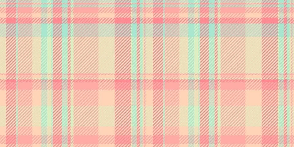 Soft pastel plaid pattern in peach, cream, and mint green. Ideal for textil.. イラスト素材