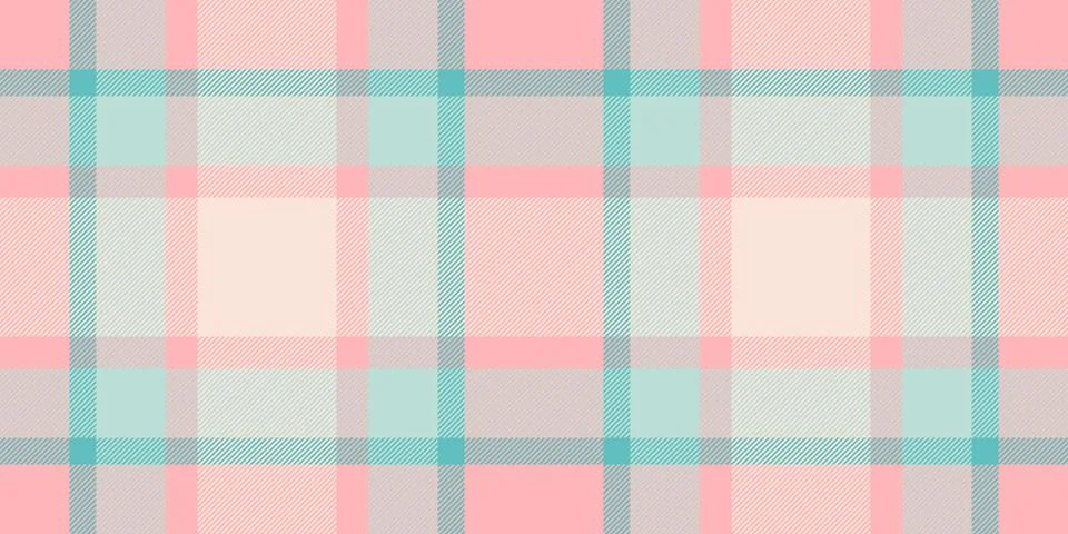 Soft pastel plaid pattern in pink, teal, and cream. Ideal for textile designs Stock Illustration