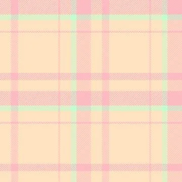 Soft pastel plaid pattern in pink, peach, and mint. Seamless textile design p Illustrazione stock
