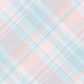 Soft pastel plaid pattern.  Subtle diagonal lines in pale pink and blue creat Stock Illustration