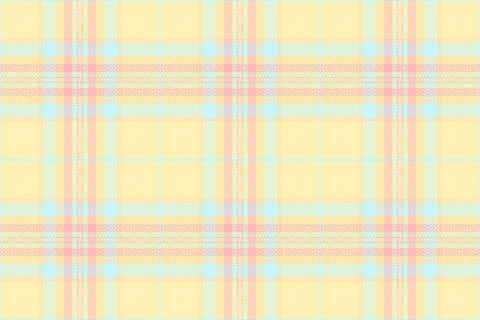 A soft pastel plaid seamless pattern in yellow, pink, and light blue. This ch Stock Illustration