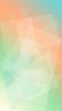 Soft pastel polygonal abstract background in orange, mint, and blue with ge.. Illustrazione stock