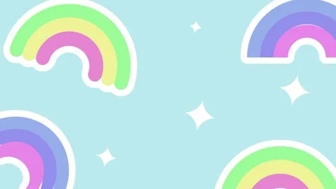 Soft Pastel Rainbow Sky Stock Footage 334340555