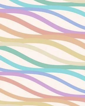 Soft pastel rainbow stripes create a cheerful, minimal background pattern, .. Stock-Illustration