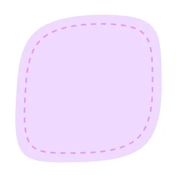Soft pastel rounded square text box vector illustration with stitched dashe.. Stock Illustration