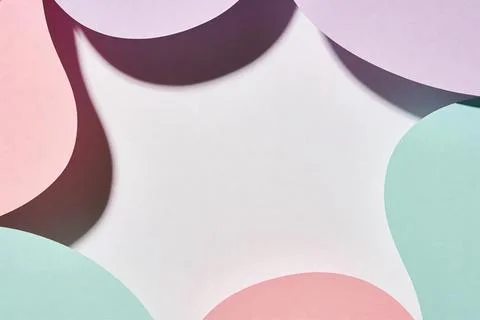 Soft pastel shapes with dramatic shadows create a modern abstract backgroun.. Stock Photos