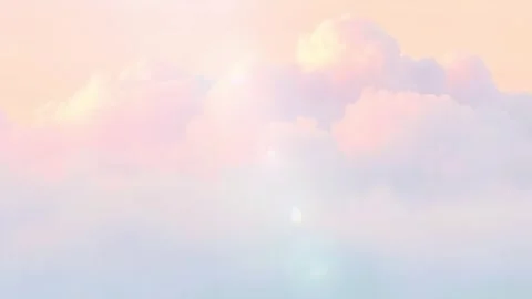Soft Pastel Sky: Delicate Lavender and Peach Hues Blend Seamlessly Over a Bed o Stock Footage 307004486