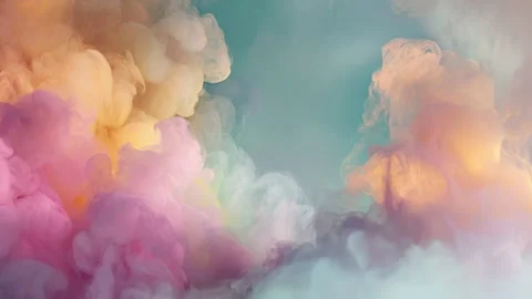 Soft pastel smoke clouds in pink and yellow tones Stock Footage 316822894