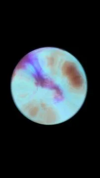Soft pastel sphere with marbled turquoise and purple tones, isolated on bla.. Stock Illustration